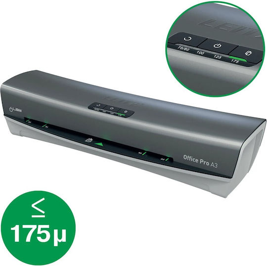 Leitz Leitz Laminiergerät iLam Office Pro A3 Silber Schreibtisch für A3 250 Mikron