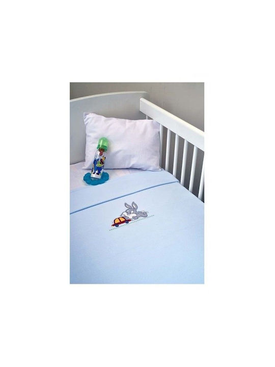 Baby Oliver Pătură Pătuț Looney Tunes Fleece Albastră 100x160cm