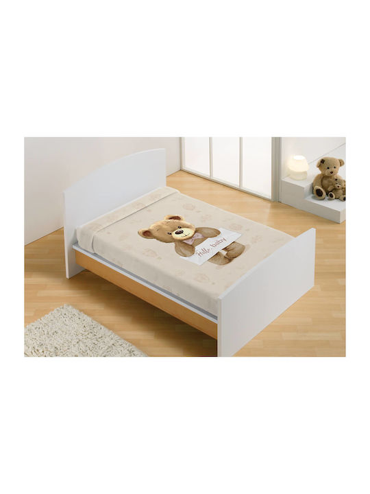 Manterol Casa Κουβέρτα Κούνιας Baby Vip Βελουτέ Μπεζ 110x140εκ.