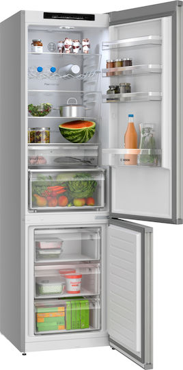 Bosch Ψυγειοκαταψύκτης 363lt Total NoFrost Υ203xΠ60xΒ66.5εκ. Inox KGN392LCF