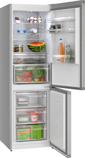 Bosch Ψυγειοκαταψύκτης 321lt Total NoFrost Υ186xΠ60xΒ66.5εκ. Inox KGN367LDF