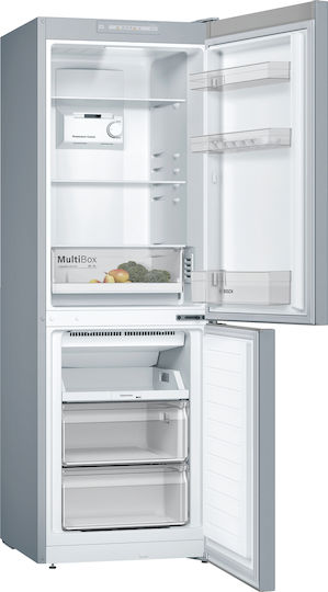 Bosch Ψυγειοκαταψύκτης 282lt Total NoFrost Υ176xΠ60xΒ66εκ. Inox KGN33NLEB