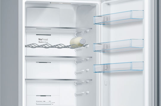 Bosch Fridge-Freezer 368lt Total NoFrost H201xW60xD66cm Silver KGN39VIDB