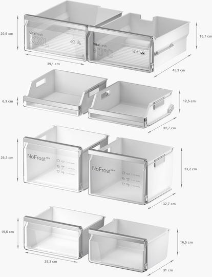 Bosch Хладилник Гардероб 574лт В183xШ90.5xД73.1см. Inox KFD96APEA