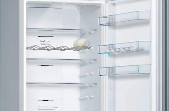 Bosch Fridge-Freezer 368lt Total NoFrost H203xW60xD66cm Metal Look KGN39VLEB