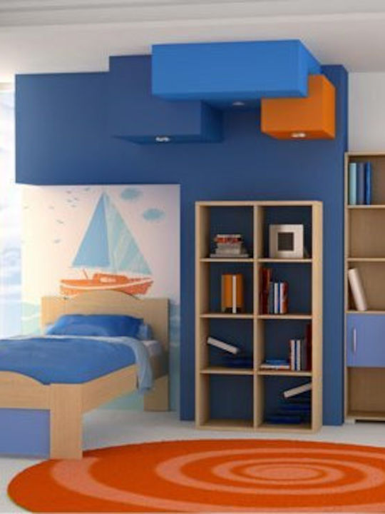 Welle Kinderbett Klassisch Einzeln Hellblau für Matratze 90x190cm