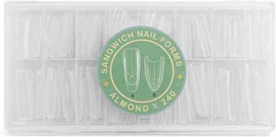 Artificial Nails Nail Forms Sandwich Almond 240 Pieces Box