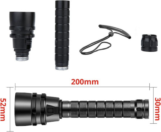 Rechargeable LED Head Diving Light with Brightness 5000lm for Depth up to 60m