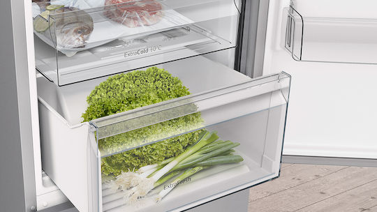 Pitsos Ψυγειοκαταψύκτης 368lt Total NoFrost Υ203xΠ60xΒ60εκ. Inox PKNB39VIDT