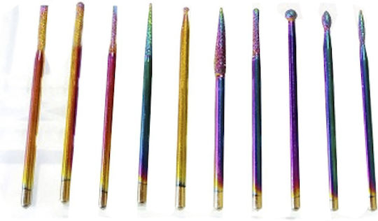 Rainbow Nail Drill Bits Set Manicure Pedicure 10 Pieces