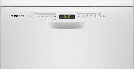 Pitsos Freestanding Dishwasher with Wi-Fi for 12 Place Settings W60xH84.5cm White
