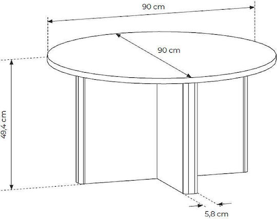 Wooden Dining Table 90x50x90cm