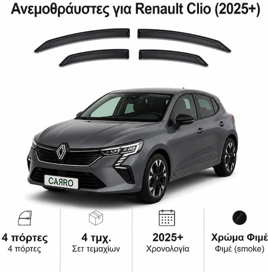 Heko Renault Clio 2025+ Auto Windschutzscheiben Set Vorder- und Rückseite 4 Stück