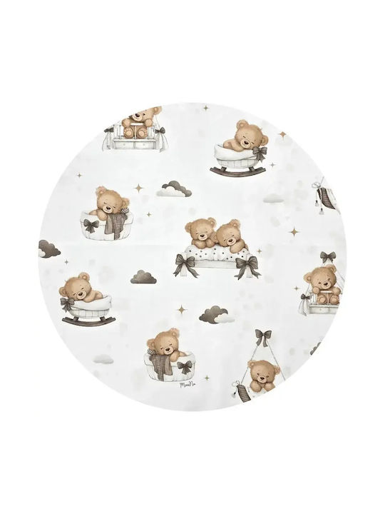 MimiNu Lenjerie De Patut Bebe Pentru Cradle Din Bumbac Cu Cauciuc Bej 90x40cm