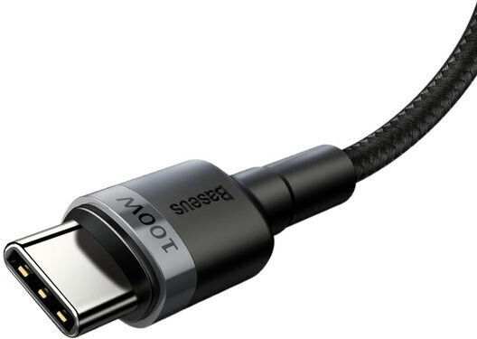 Baseus Cablu Cafule USB-C tată - USB-C 100W Gri 2m CATKLF-ALG1