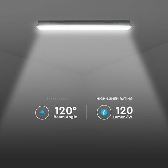 V-TAC LED Iluminare Liniară Comercială Plafon 36W Alb Natural IP65 L120xA7.8xÎ7.2cm