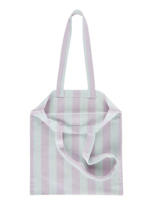 Spring Vibes Τσάντα Αγορών Ρίγες Τιρκουάζ Βάθος 40cm X Πλάτος 35cm X Ύψος 0,5cm