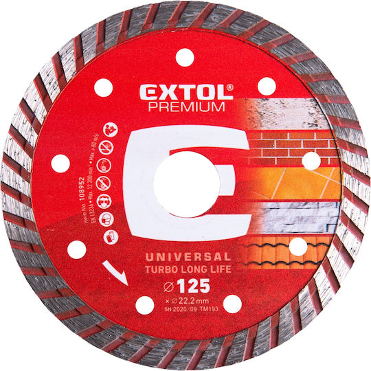 Disc De Tăiere Cu Diamant Umed Uscat Extol Premium 108952