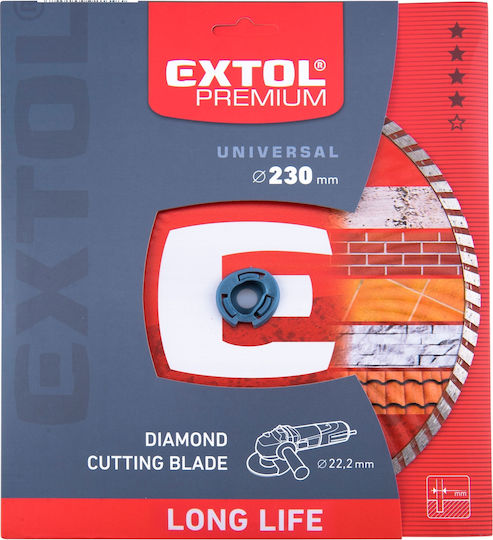 Disc De Tăiere Cu Diamant 230 Mm Extol Premium Tăiere Umed Uscat 108955