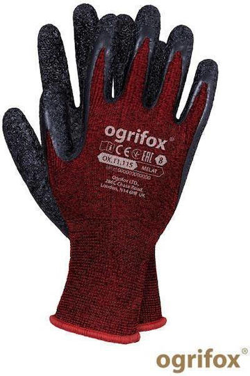 Ogrifox Ogrifox Sicherheitshandschuhe Rot Latex/Polyester