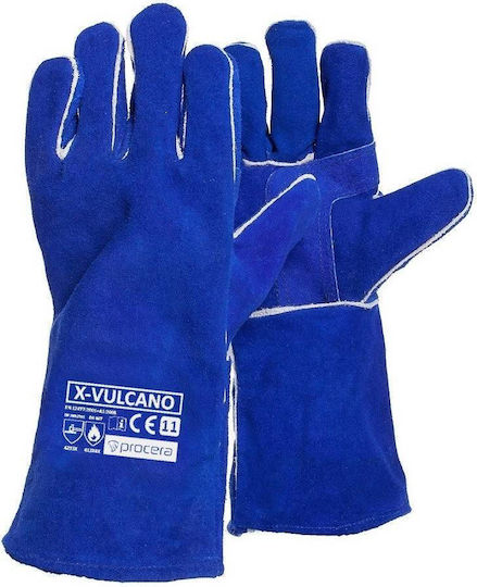 Procera Welding Work Gloves Blue Leather