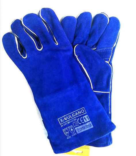 Procera Welding Work Gloves Blue Leather