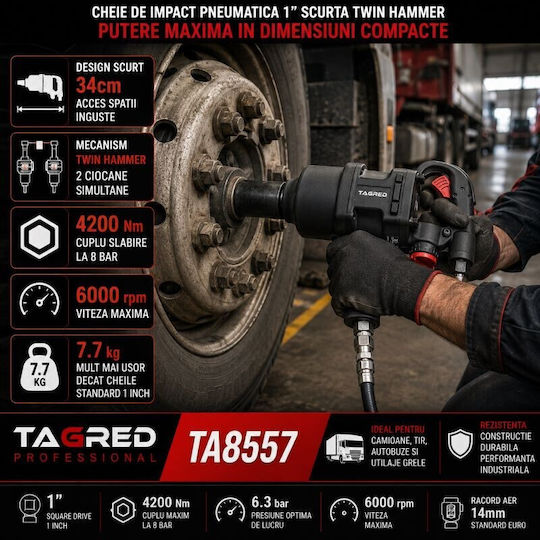 Tagred TA8557 Αερόκλειδο 1" με Μέγιστη Ροπή 428.27kgm