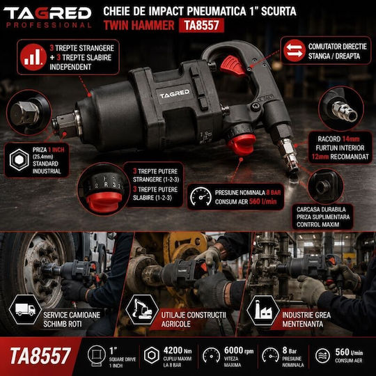 Tagred TA8557 Αερόκλειδο 1" με Μέγιστη Ροπή 428.27kgm