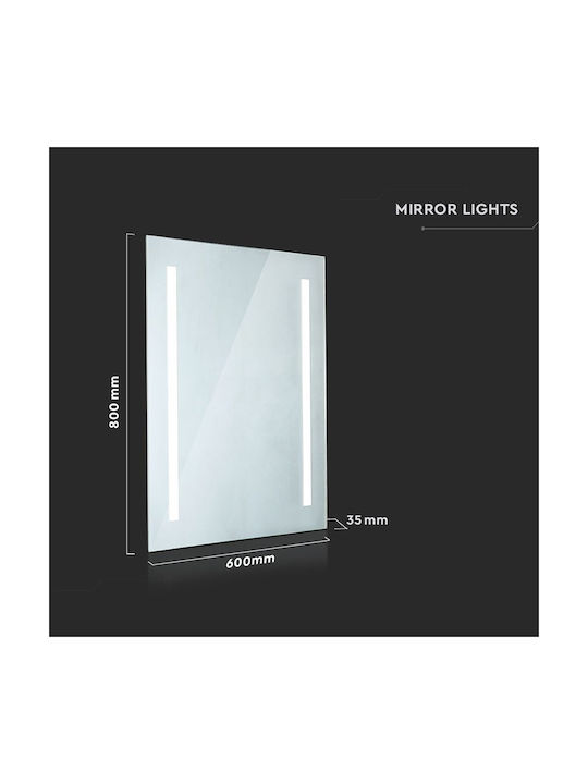 V-TAC Plafonieră de Tavan pentru Baie 80cm Albă cu LED Integrat