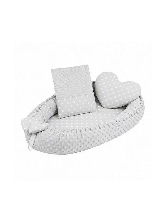 New Baby Baby- und Kinderkissen Nest Minky Heart Grau