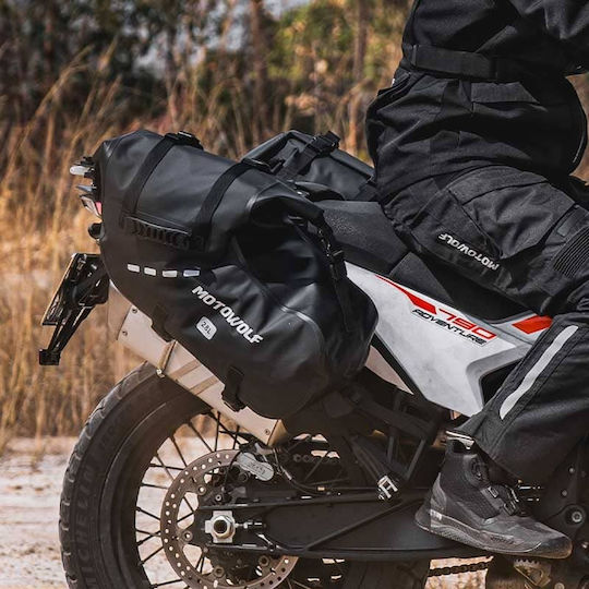 Motowolf Set de saci de șa pentru motocicletă 28lt în culoare neagră
