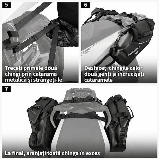 Motowolf Set de saci de șa pentru motocicletă 28lt în culoare neagră