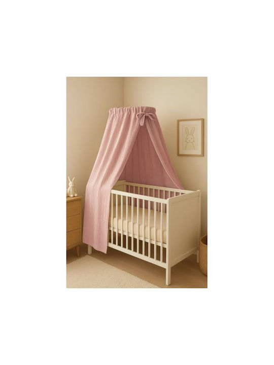 Qmini Qmini Baby Moskitonetz für Kinderbett Baumwoll Rosa 145x200cm