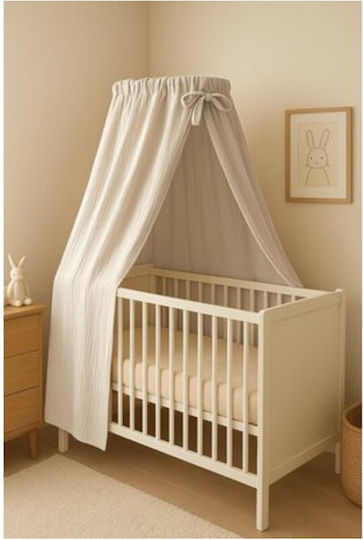 Qmini Cotton Beige Crib Mosquito Net 145x200cm