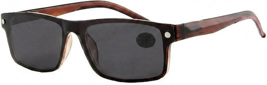Aegean Dolphin Clip-On Lesebrillen +3.50 in Braunen Farbe Dolphin-10700-braun-350