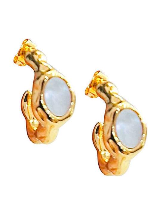 Touch Earrings Hoops Made of Gold Plated Steel 10 721 Gold