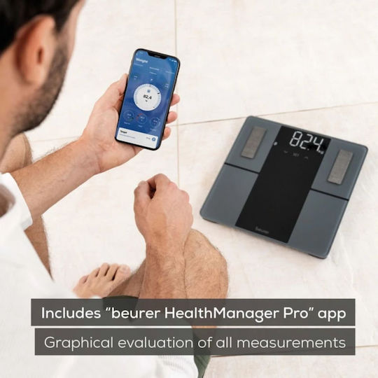 Beurer Smart Bathroom Scale 180kg with Bluetooth Black BF500BT