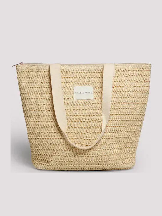 Ysabel Mora Korbtasche Strandtasche Creme