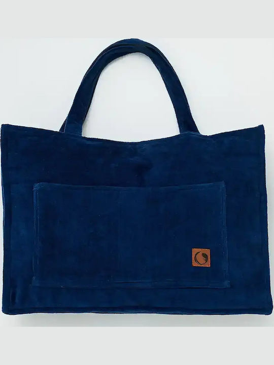 Borea Sunlounger Stoff Strandtasche mit Kulturtasche Blau
