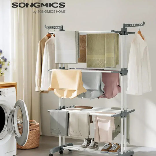Songmics Πτυσσόμενη Απλώστρα Δαπέδου Μεταλλική
