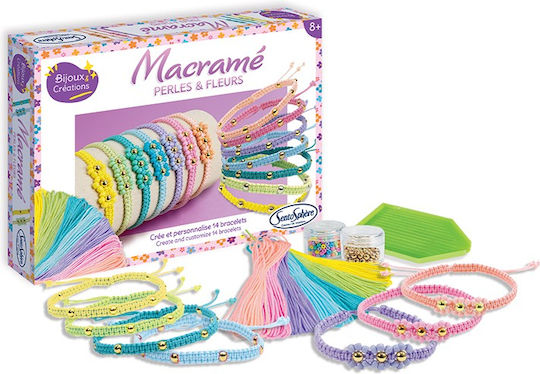 Diy Creative Kit Macramé Bracelets Pearls Flowers Sentosphere