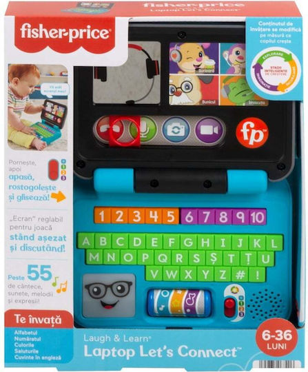 Mattel Laptop-Tablet pentru bebeluși Laugh And Learn cu Muzică, Lumină și Sunete