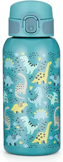 Petite & Mars Sticlă Pentru Copii Termos Dinozauri Din Oțel Inoxidabil Albastru 500ml