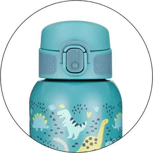 Petite & Mars Sticlă Pentru Copii Termos Dinozauri Din Oțel Inoxidabil Albastru 500ml
