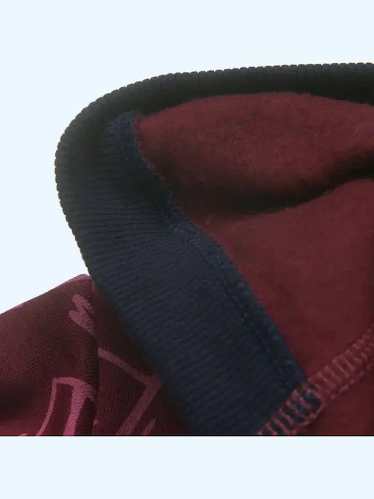 Kids Sweatpants Set With Jacket Burgundy