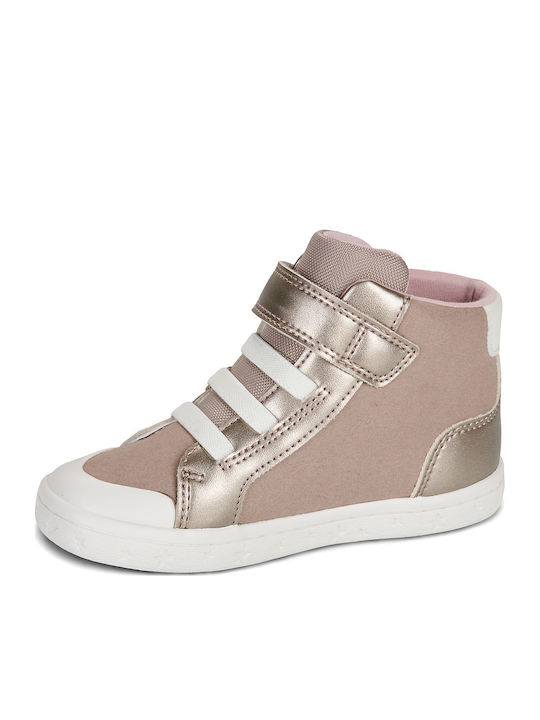 B Gisli Kids Sneakers High Anatomic with Hoop & Loop Closure Gold
