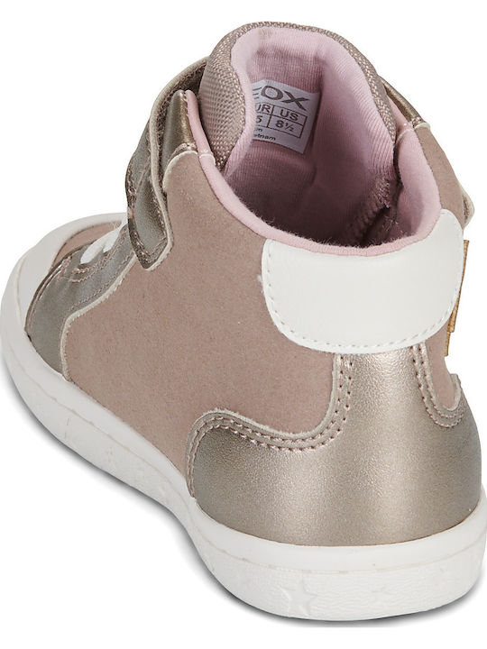 B Gisli Kids Sneakers High Anatomic with Hoop & Loop Closure Gold