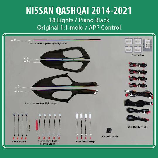Digital IQ Interior Hidden Ambient Lighting DIG AMBIENT Nissan Qashqai II (PB)