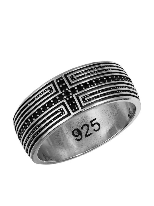 Herrenring mit Zirkon aus Silber