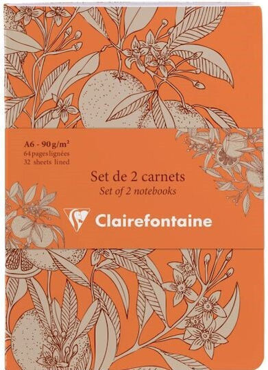 Clairefontaine Комплект 2 Бележника A6 32 Листове На Райета